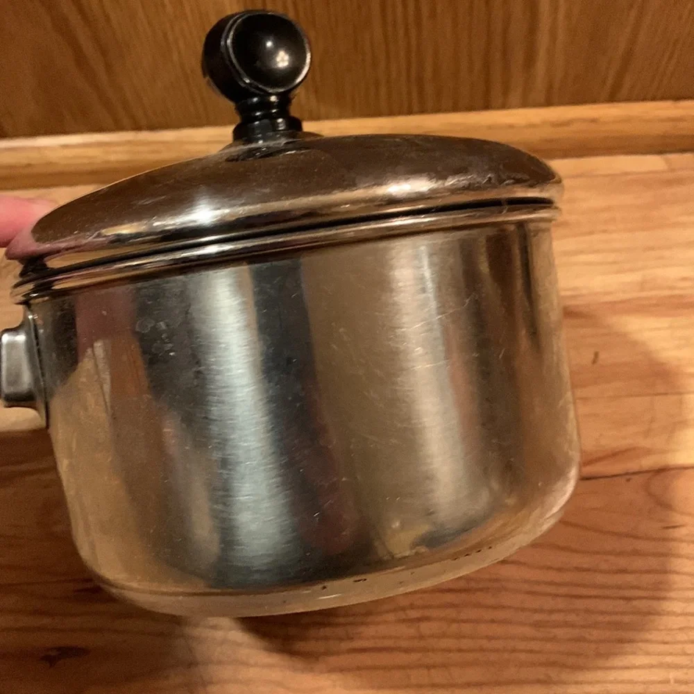 Vintage Farberware aluminum clad stainless steel 1 qt sauce pan pot USA Bronx NY